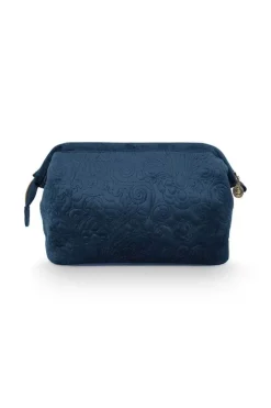 Outlet Pip Studio Kosmetiktasche Gross Samt Quiltey Days Blau