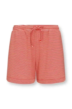 Outlet Pip Studio Kurze Hose Little Sumo Stripe Koralle Rot