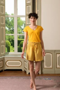 Hot Pip Studio Kurze Hose Sumo Stripe Gelb