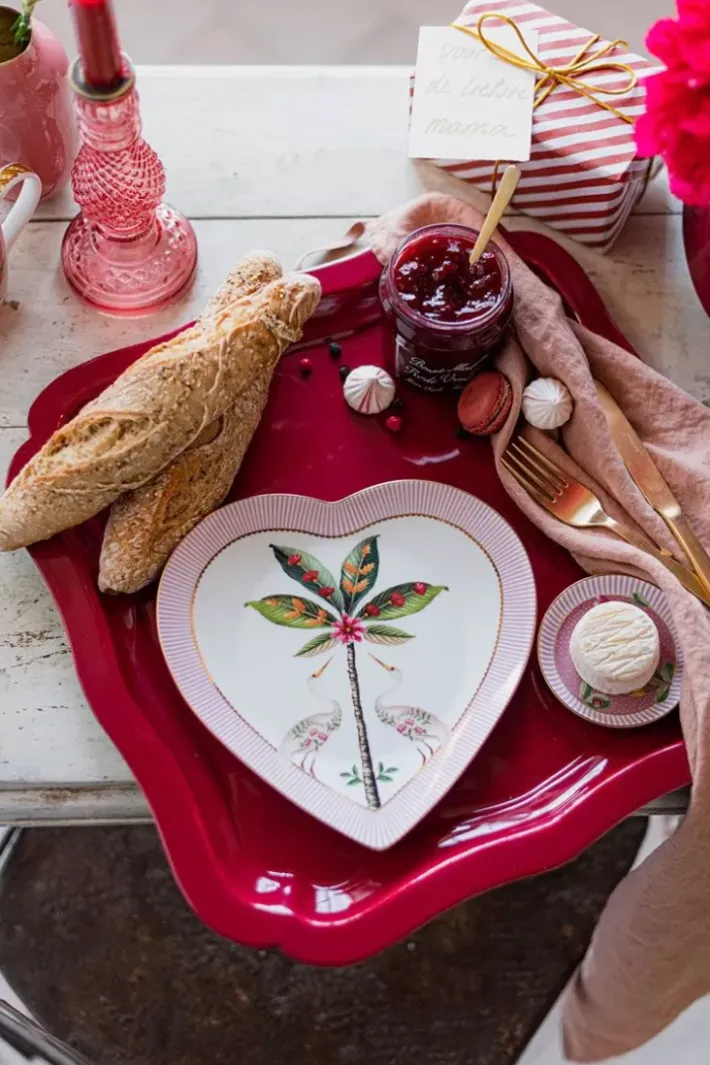 Discount Pip Studio La Majorelle Set/2 Herz Form Teller Rosa