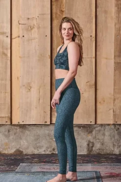 Clearance Pip Studio Lange Sporthose Leafy Dots Blau