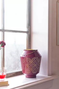 Clearance Pip Studio Laterne Emailliert Dunkel 29 Cm Rosa