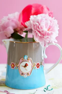 New Pip Studio Love Birds Kanne Gross Blau/Khaki