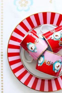 Hot Pip Studio Love Birds Tasse Gross Rot/Rosa