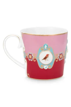 Hot Pip Studio Love Birds Tasse Gross Rot/Rosa