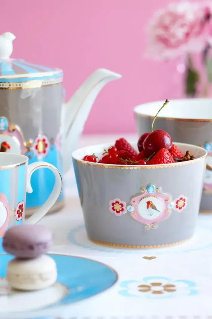 Outlet Pip Studio Love Birds Teekanne Medium Blau/Khaki Mehrfarbig