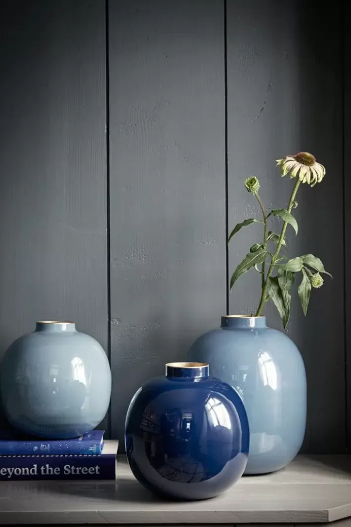 Best Pip Studio Metall Vase Hell 23 Cm Blau