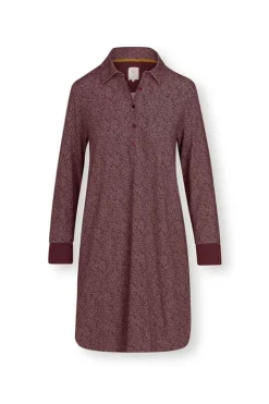 Clearance Pip Studio Nachthemd Lange Armel Leafy Dots Terra Rot