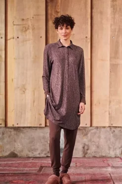 Clearance Pip Studio Nachthemd Lange Armel Leafy Dots Terra Rot