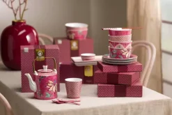 Online Pip Studio Oriental Flower Festival Set/6 Teeloffel Dunkel Rosa