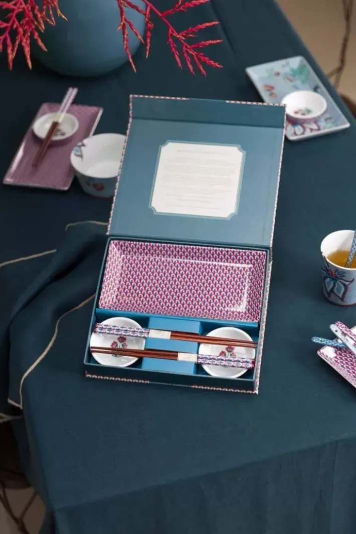 Pip Studio Oriental Flower Festival Set/6 Sushi Blau