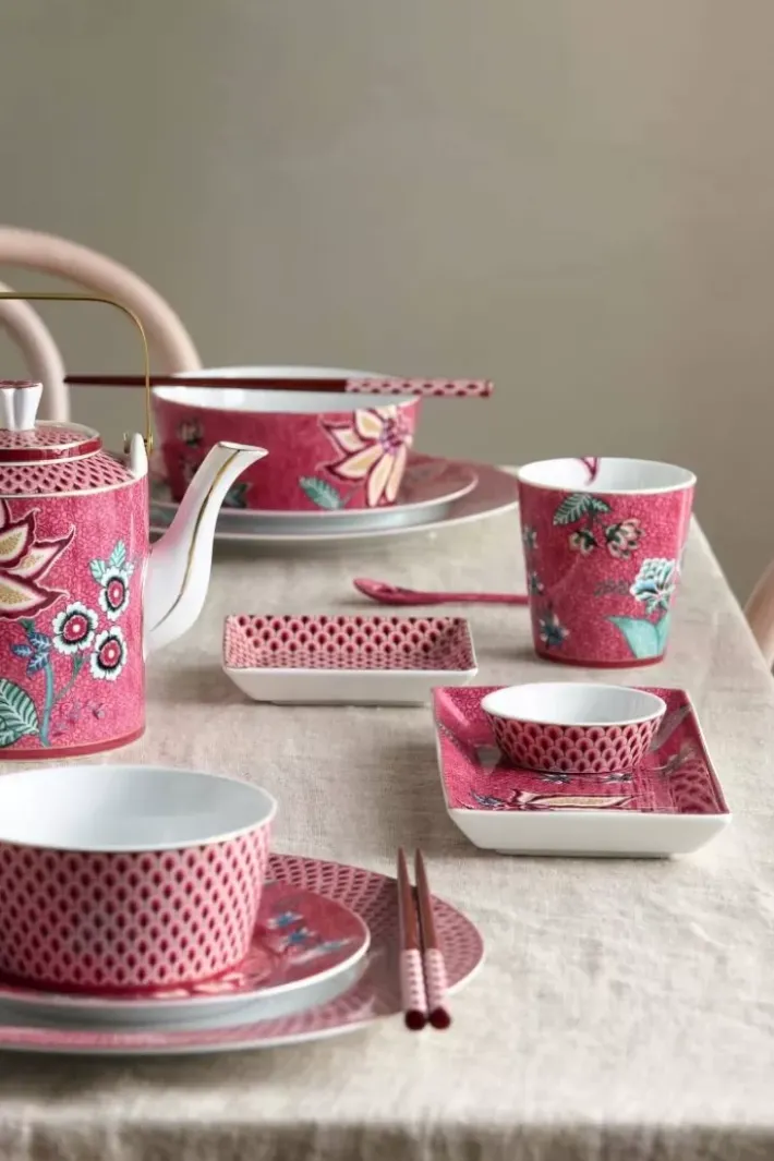 Clearance Pip Studio Oriental Flower Festival Set/4 Tassen Dunkel Rosa
