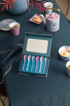 Pip Studio Oriental Flower Festival Set/6 Teeloffel Blau