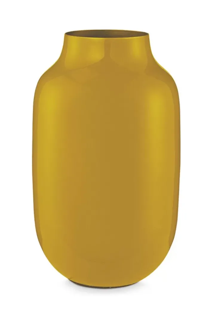 Sale Pip Studio Ovale Metall Vase 30 Cm Gelb