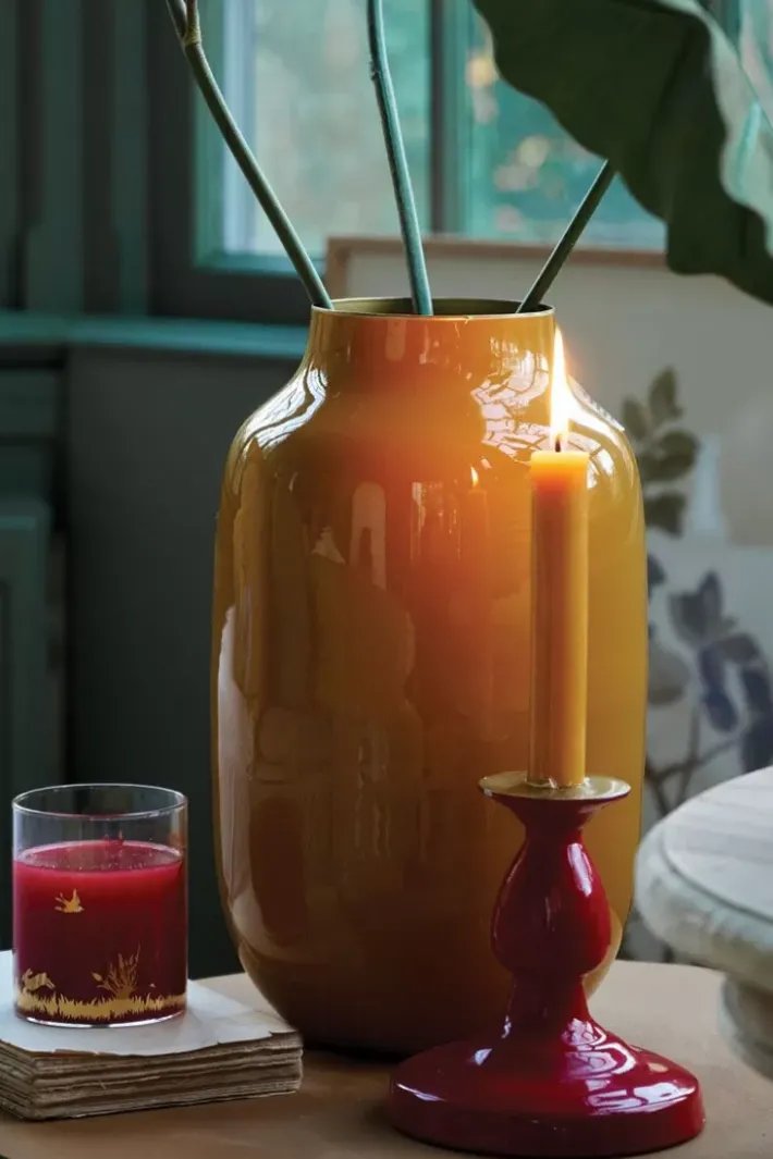 Sale Pip Studio Ovale Metall Vase 30 Cm Gelb