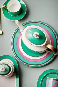 Sale Pip Studio Pip Chique Stripes Cappuccino Tasse & Untertasse Rosa/Grun