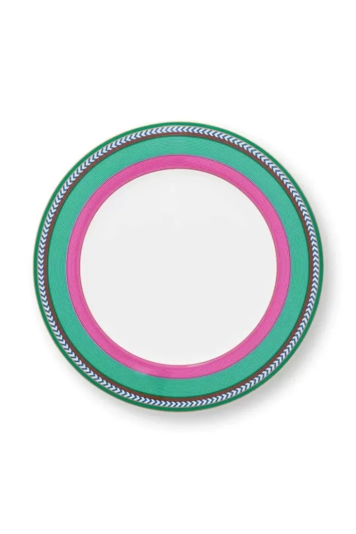 Outlet Pip Studio Pip Chique Stripes Essteller Rosa/Grun 28Cm