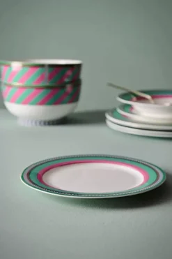 Best Pip Studio Pip Chique Stripes Frühstücksteller Rosa/Grun 23Cm