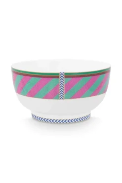 Sale Pip Studio Pip Chique Stripes Schale Rosa/Grun 20.5Cm