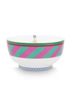 Sale Pip Studio Pip Chique Stripes Schale Rosa/Grun 15.5Cm