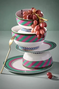 Best Pip Studio Pip Chique Stripes Schale Rosa/Grun 18Cm