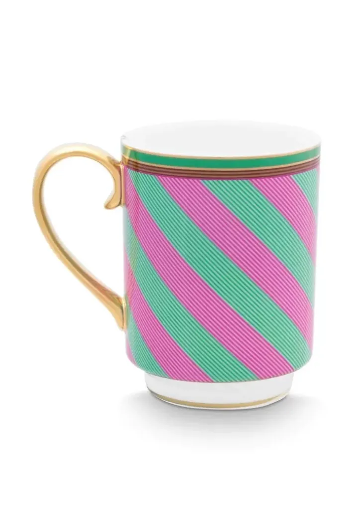 Online Pip Studio Pip Chique Stripes Tasse Gross Rosa/Grun 350Ml