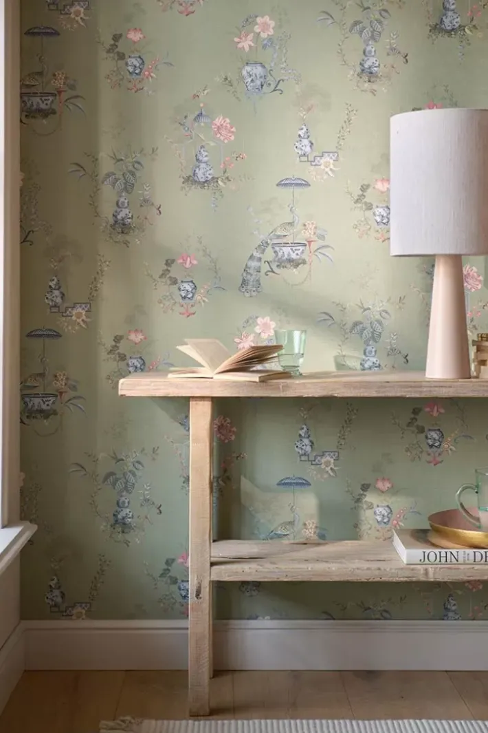 Outlet Pip Studio Chinese Porcelain Vinyltapete Hell Grun