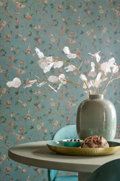 Hot Pip Studio Good Nightingale Vliestapete Petrol Blau