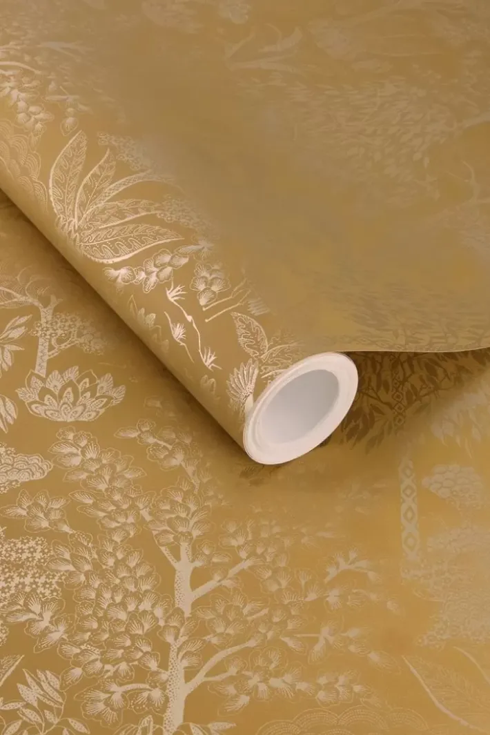 Pip Studio Origami Tree Vliestapete Ocker/Gold Gelb