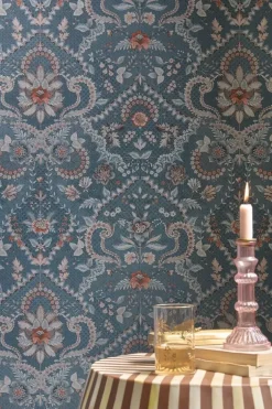 Clearance Pip Studio Saluti Vinyltapete Denim Blau