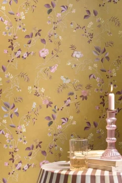 New Pip Studio Tokyo Blossom Vliestapete Senf Gelb