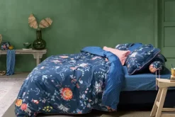 Outlet Pip Studio Quadratisches Zierkissen Flower Festival Dunkel Blau