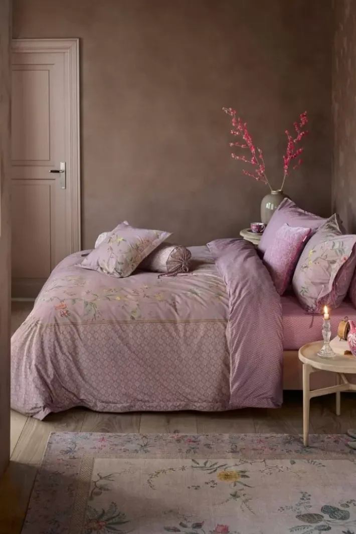 Hot Pip Studio Quadratisches Zierkissen Autunno Lila Violett