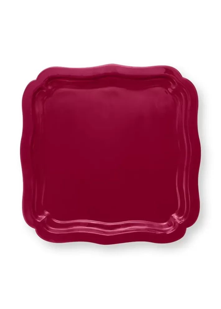 Pip Studio Rechteckig Schale Emailliert Dunkel Rosa