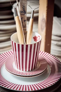 Discount Pip Studio Royal Stripes Gebäckteller Dunkel 17Cm Rosa