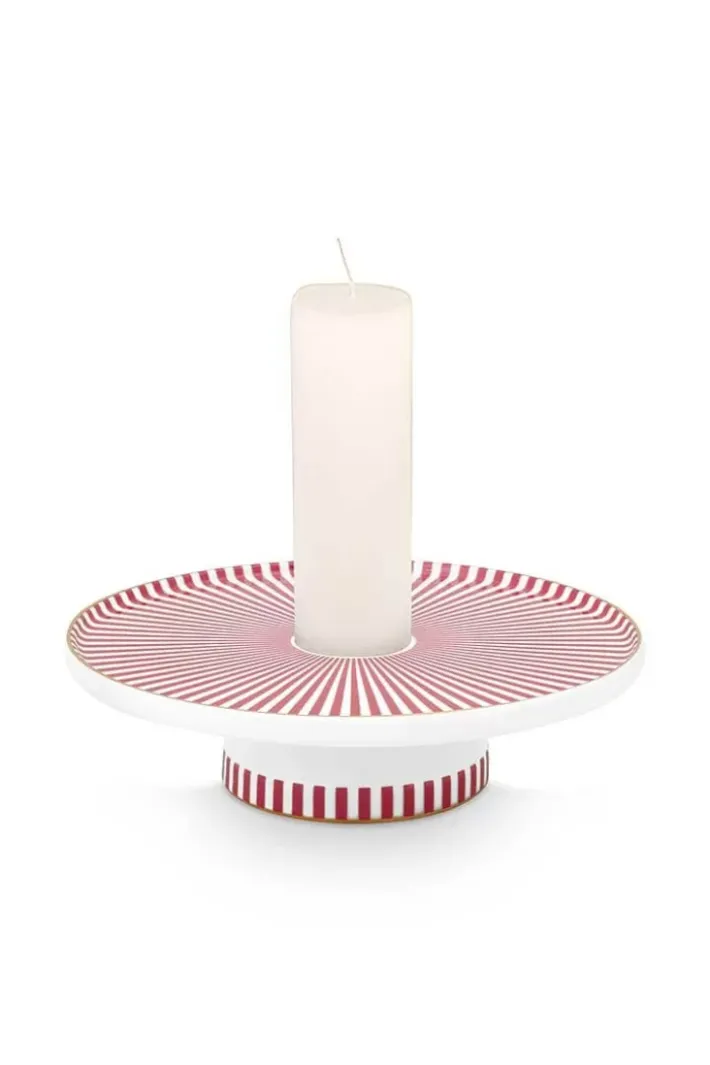 Pip Studio Royal Stripes Kerze Schale 14Cm Rosa