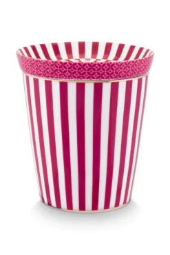 Outlet Pip Studio Royal Stripes Tasse & Teebeutelablage Dunkel Rosa
