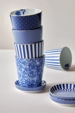 Hot Pip Studio Royal Stripes Tasse & Teebeutelablage Blau