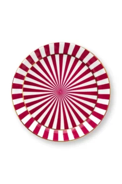 Sale Pip Studio Royal Stripes Tasse Blumen & Teebeutelablage Dunkel Rosa