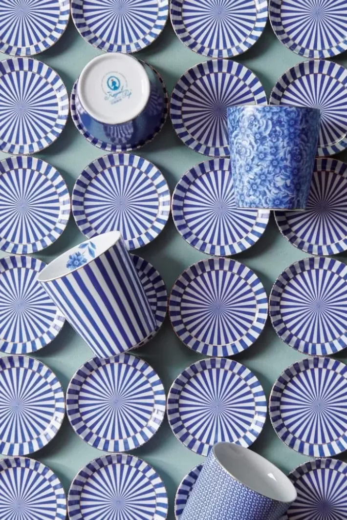 New Pip Studio Royal Stripes Tasse Blumen & Teebeutelablage Blau