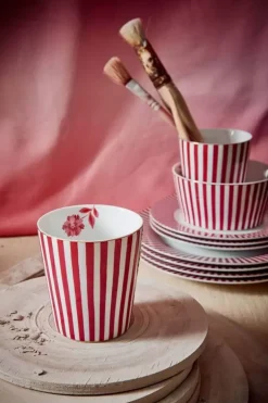 Outlet Pip Studio Royal Stripes Tasse Dunkel Rosa