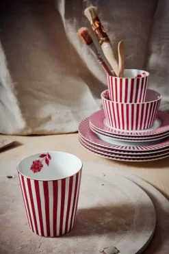 Outlet Pip Studio Royal Stripes Tasse Dunkel Rosa