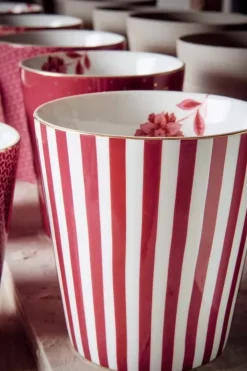 Outlet Pip Studio Royal Stripes Tasse Dunkel Rosa