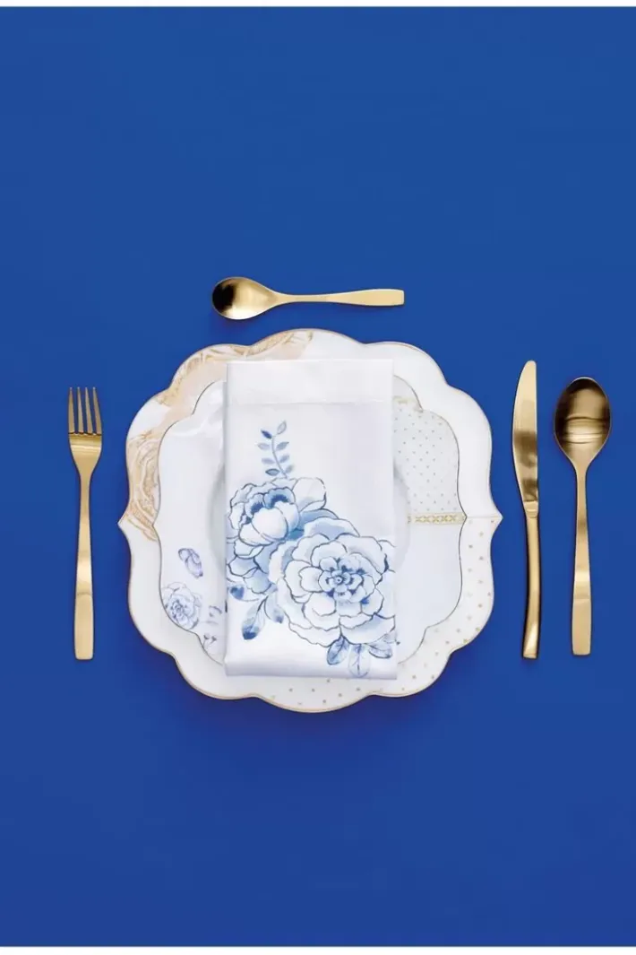 Pip Studio Royal White Frühstücksteller Golden Dots 23,5 Cm