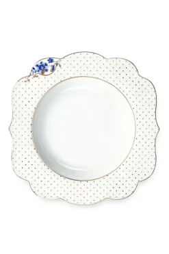 Discount Pip Studio Royal White Suppenteller Golden Dots 23,5 Cm