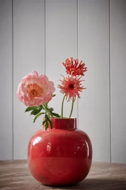 Pip Studio Runde Metall Vase 25 Cm Rot