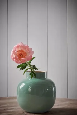 Hot Pip Studio Runde Metall Vase 25 Cm Grun