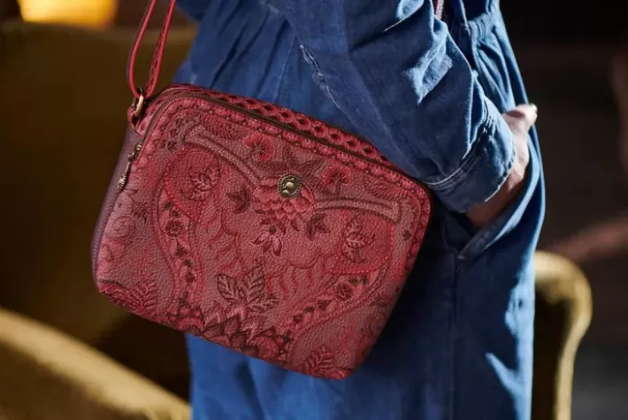 Discount Pip Studio Schultertasche Medium Kyoto Festival Dunkel Rosa