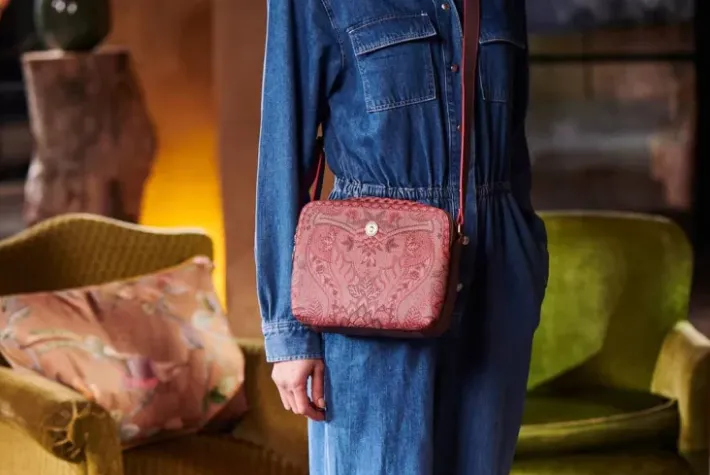 Discount Pip Studio Schultertasche Medium Kyoto Festival Dunkel Rosa