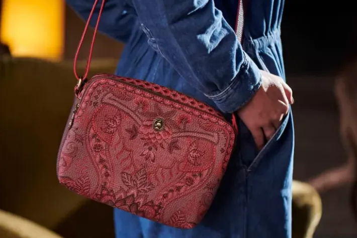 Discount Pip Studio Schultertasche Medium Kyoto Festival Dunkel Rosa